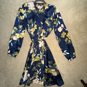 Lulus Floral Long Sleeve wrap Dressn